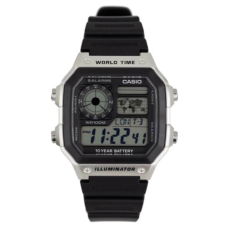 Jam Tangan Sukan Digital Casio AE-1200WH-1B Kalis Air 100m