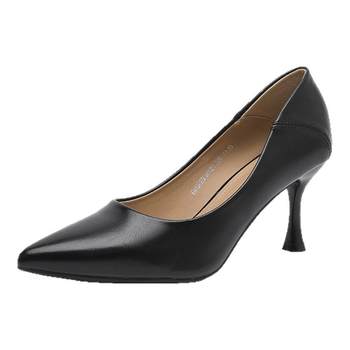Dadong's official genuine black pointed fine heel high heel shoes Dadong's official genuine black pointed fine heel high heel shoes