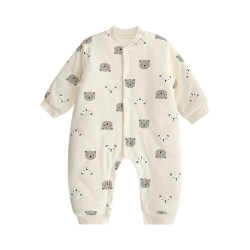 Baby quilted thickened khaki autumn and winter warm outer wear Baby quilted thickened khaki autumn and winter warm outer wear