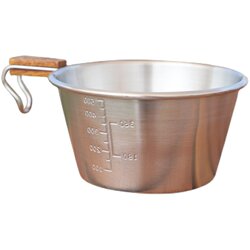 Stainless steel snow pull bowl outdoor camping solid wood handle Stainless steel snow pull bowl outdoor camping solid wood handle