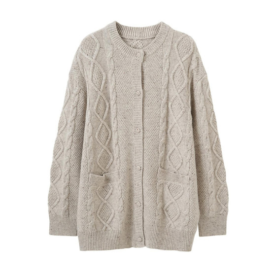 GARGA oat color wool retro cable sweater cardigan jacket for women in autumn and winter thick loose lazy style top
GARGA oat color wool retro cable sweater cardigan jacket for women in autumn and winter thick loose lazy style top