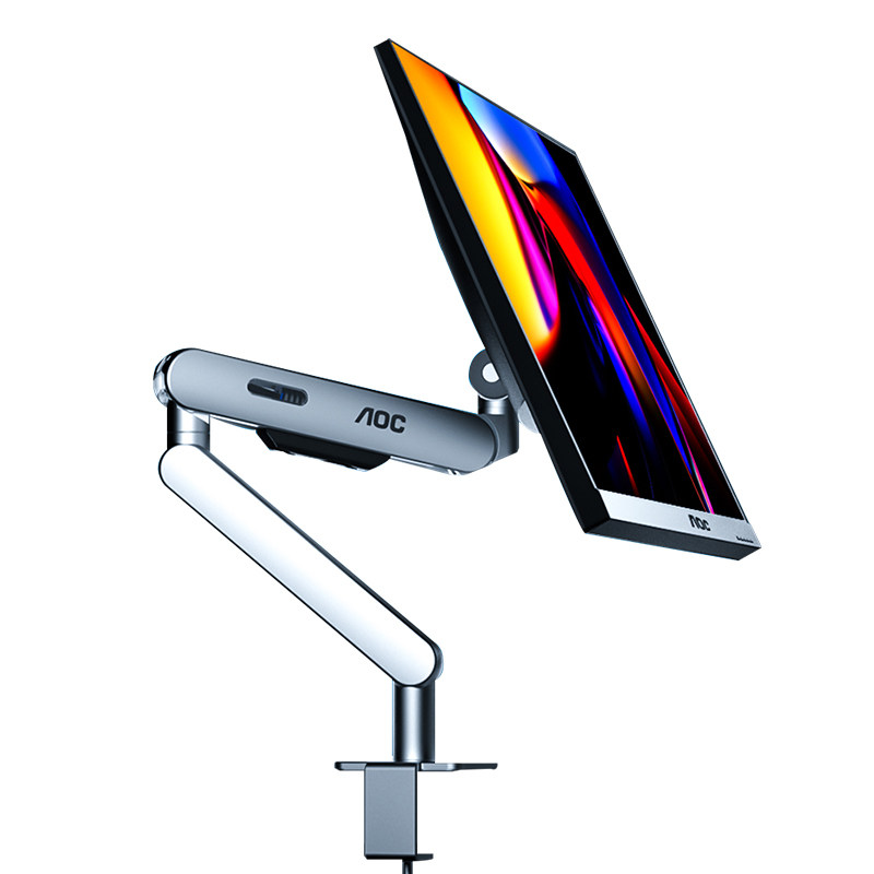 Bras D'Écran Réglable AOC AM400G - Support VESA Pour Écran 17 à 34" (2-9 Kg), Montage Pince Ou Perçage - Gain De Place Bureau - 4