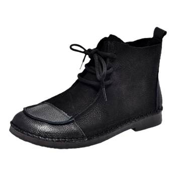 Da Yaya large size women's shoes flat leather Martin boots Da Yaya large size women's shoes flat leather Martin boots