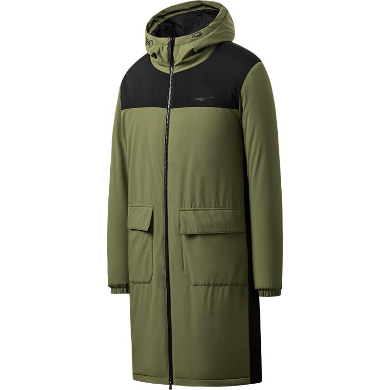 Erke Men's Winter Cotton Jacket - Mid-Length Hooded Warm Coat Erke Men's Winter Cotton Jacket - Mid-Length Hooded Warm Coat
