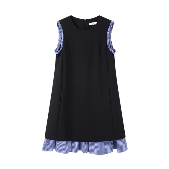 LILY2025 autumn new women's French temperament commuting black A-line vest skirt spliced sleeveless dress
LILY2025 autumn new women's French temperament commuting black A-line vest skirt spliced sleeveless dress