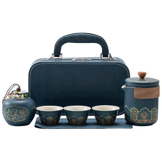 Travel Tea Set Portable Outdoor Camping Travel Tea Drink Tea Equipment Accompanying Fast Passenger Cup One pot of three cups Travel Tea Set Portable Outdoor Camping Travel Tea Drink Tea Equipment Accompanying Fast Passenger Cup One pot of three cups