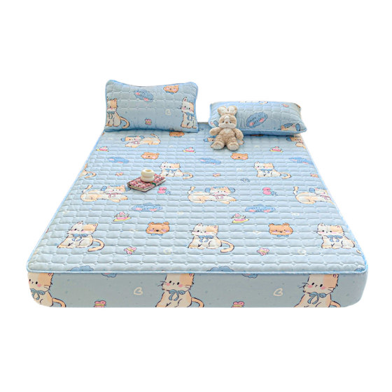 Class A pure cotton fitted sheet single piece thickened quilted Simmons mattress protector children's anti-slip cotton bed cover 2025 
Class A pure cotton fitted sheet single piece thickened quilted Simmons mattress protector children's anti-slip cotton bed cover 2025