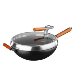 Supor iron pot non-stick pot titanium uncoated wok household cooking pot induction cooker gas universal pot-free Supor iron pot non-stick pot titanium uncoated wok household cooking pot induction cooker gas universal pot-free