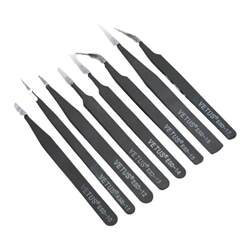Stainless steel hard pointed flat head elbow anti-static tweezers Electronic equipment repair electrostatic clip tweezers Stainless steel hard pointed flat head elbow anti-static tweezers Electronic equipment repair electrostatic clip tweezers