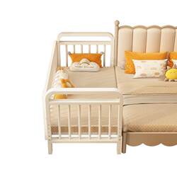 Iron children's bed splicing bed crib baby side bed iron frame single bed guardrail can be lifted and widened splicing bed Iron children's bed splicing bed crib baby side bed iron frame single bed guardrail can be lifted and widened splicing bed