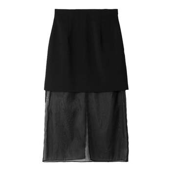 LilyBrown straight mesh patchwork skirt LilyBrown straight mesh patchwork skirt