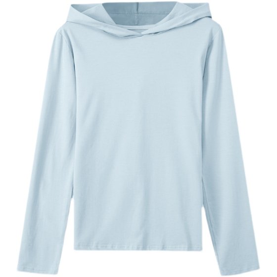 Hooded mercerized cotton long-sleeved T-shirt for women's spring and autumn top fashionable hooded base shirt loose thin hooded cotton versatile
Hooded mercerized cotton long-sleeved T-shirt for women's spring and autumn top fashionable hooded base shirt loose thin hooded cotton versatile