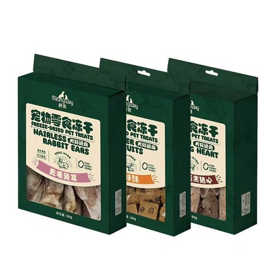 Meatyway Jue Banquet Freeze-dried rabbit ear pig heart beef liver crisp cat dog snack dog cat tooth grinding reward supplement nutrition
Meatyway Jue Banquet Freeze-dried rabbit ear pig heart beef liver crisp cat dog snack dog cat tooth grinding reward supplement nutrition