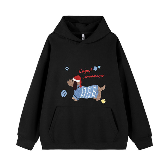Lemanism420g heavy sausage dog towel embroidered hooded sweater men's autumn loose couple pullover outer sleeve women
 Lemanism420g heavy sausage dog towel embroidered hooded sweater men's autumn loose couple pullover outer sleeve women
