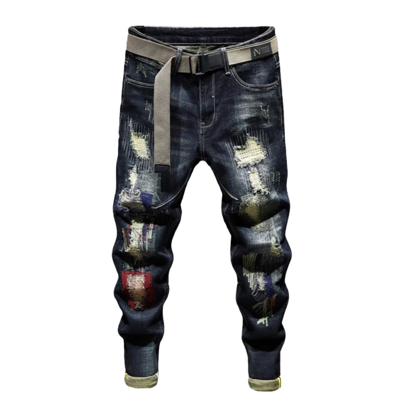 Lo Strappo Jeans Uomo Strappati Slim Fit Con Stretch Denim