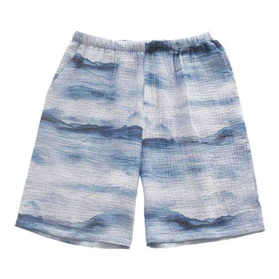 Glacier Chinese style men's pajamas summer pure cotton gauze double-layer thin loose home shorts five-point pants beach pants
Glacier Chinese style men's pajamas summer pure cotton gauze double-layer thin loose home shorts five-point pants beach pants