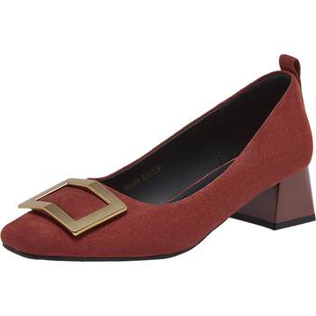 Best 2025 autumn new square buckle suede thick heel women's shallow mouth single shoes red wedding shoes B5288AQ6 
Best 2025 autumn new square buckle suede thick heel women's shallow mouth single shoes red wedding shoes B5288AQ6