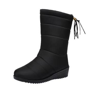 Snow boots for women, warm and fleece waterproof mid-calf boots Snow boots for women, warm and fleece waterproof mid-calf boots