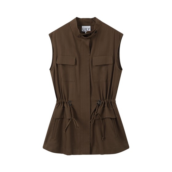 LILY2025 autumn new women's clothing Laiser linen retro workwear stand collar drawstring waistband casual vest vest
LILY2025 autumn new women's clothing Laiser linen retro workwear stand collar drawstring waistband casual vest vest