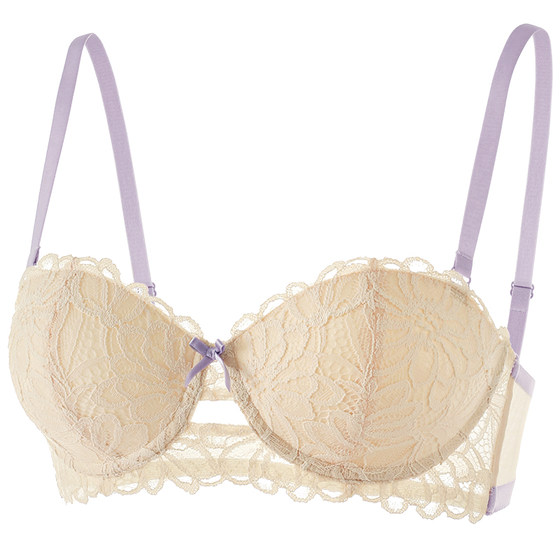Glino underwear women's small breasts gathered together with pair of breasts, steel rings, sexy strapless lace thin half cup bra set 
Glino underwear women's small breasts gathered together with pair of breasts, steel rings, sexy strapless lace thin half cup bra set