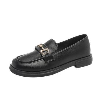 Dadong official authentic black thick-soled round-toe leather shoes Dadong official authentic black thick-soled round-toe leather shoes