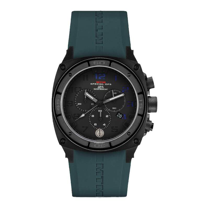 Mtm Special Ops Predator Black Blue Disk Military Watch 200m