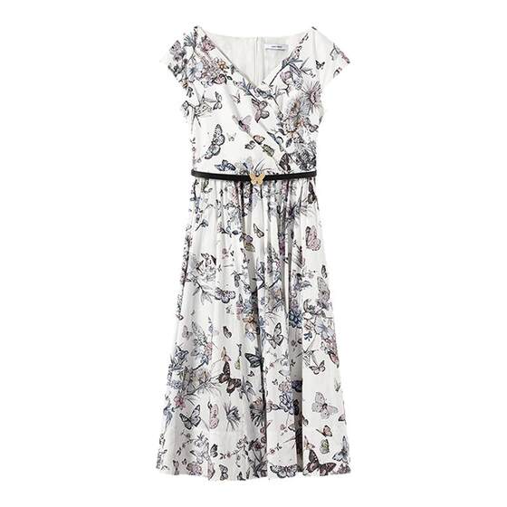 Langzi 2025 summer new butterfly printed V-neck pure cotton short-sleeved dress commuting design A-line waist-closing skirt
Langzi 2025 summer new butterfly printed V-neck pure cotton short-sleeved dress commuting design A-line waist-closing skirt