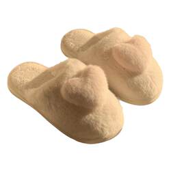 Thin girly heart plush home shoes winter fashion internet celebrity comfortable warm non-slip women's cotton slippers Thin girly heart plush home shoes winter fashion internet celebrity comfortable warm non-slip women's cotton slippers