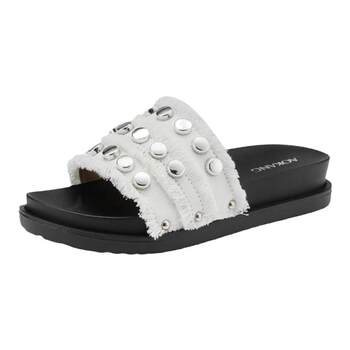 Aokang women's shoes denim rivets fashionable sandals
 Aokang women's shoes denim rivets fashionable sandals