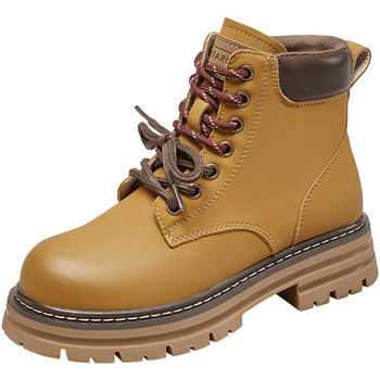 Yierkang outdoor hiking work boots for women 2025 autumn and winter thick sole kicking big yellow boots cool commuter Martin boots Yierkang outdoor hiking work boots for women 2025 autumn and winter thick sole kicking big yellow boots cool commuter Martin boots
