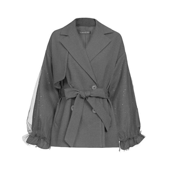 sdeer San Dior spring and autumn clothes women's retro suit collar waist mesh short windbreaker S231Z1703
sdeer San Dior spring and autumn clothes women's retro suit collar waist mesh short windbreaker S231Z1703