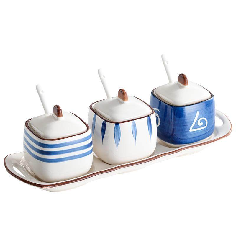 Set de Tarros de Condimentos de Cerámica Japonesa Yimei Tao con Tapas