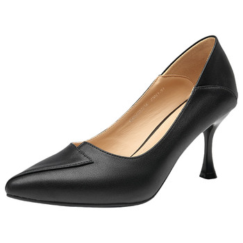 Dadong's official genuine black pointed fine heel high heel shoes Dadong's official genuine black pointed fine heel high heel shoes