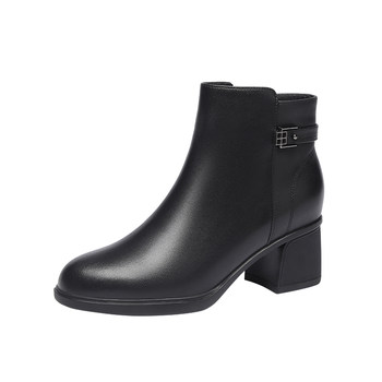 Cotton boots thick heel boots red dragonfly casual 
Cotton boots thick heel boots red dragonfly casual
