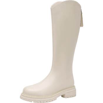 Stylish casual thick heel boots with back zipper Stylish casual thick heel boots with back zipper