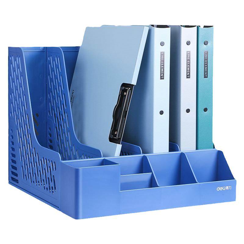 Porte-revues Vertical Pliable A4 – 4 Compartiments – Plastique Noir – 33,3x23,6x23,6 Cm – Trieur De Documents, Magazines, Livres