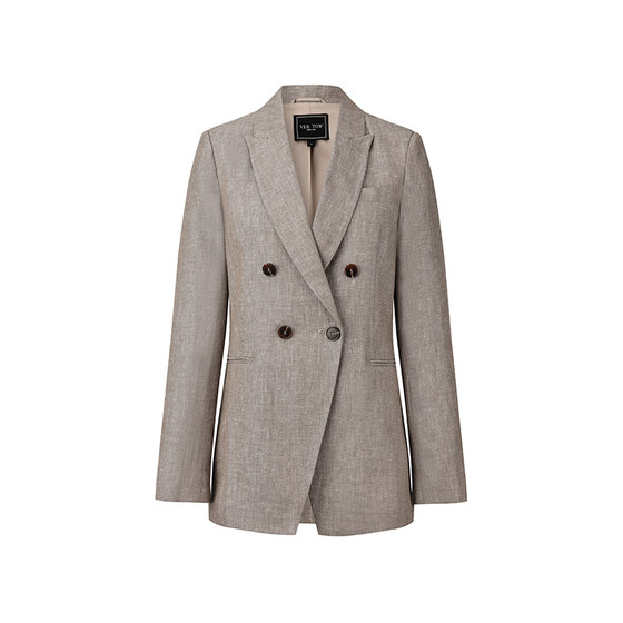 VER TOW 2025 spring and summer light brown linen blazer women's top long sleeve commuting double-breasted suit
VER TOW 2025 spring and summer light brown linen blazer women's top long sleeve commuting double-breasted suit