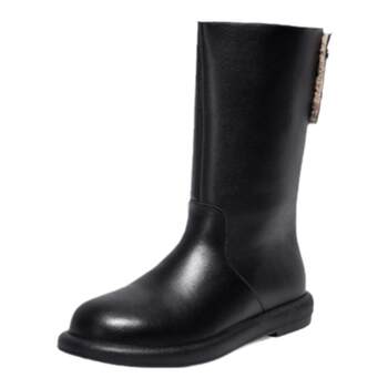 DaYaYa plus size women's shoes flat leather mid-calf boots 
DaYaYa plus size women's shoes flat leather mid-calf boots