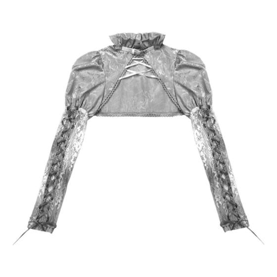 Blood supply original rose funeral, white Gothic Halloween dirty dirty flower palace court court shoulder short jacket
Blood supply original rose funeral, white Gothic Halloween dirty dirty flower palace court court shoulder short jacket