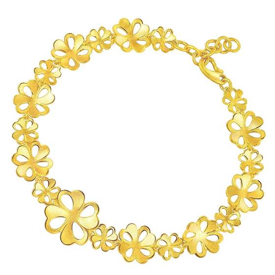 Zhou Shengsheng’s full gold and sacrificial hollow four-leaf clover gold bracelet three-gold jewelry 78816B
Zhou Shengsheng’s full gold and sacrificial hollow four-leaf clover gold bracelet three-gold jewelry 78816B
