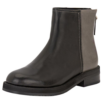 Pan Xia thick-soled thick-heeled leather large-size women's short boots Pan Xia thick-soled thick-heeled leather large-size women's short boots