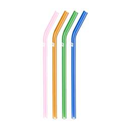 Zwilling colored heat-resistant glass straws 4 pack Zwilling colored heat-resistant glass straws 4 pack