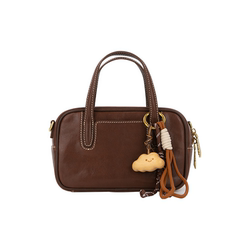 Gina's same style of Shicaotang sugar cube bowling bag, top-layer vegetable tanned leather hand-held cross-body shoulder bag, Boston bag Gina's same style of Shicaotang sugar cube bowling bag, top-layer vegetable tanned leather hand-held cross-body shoulder bag, Boston bag