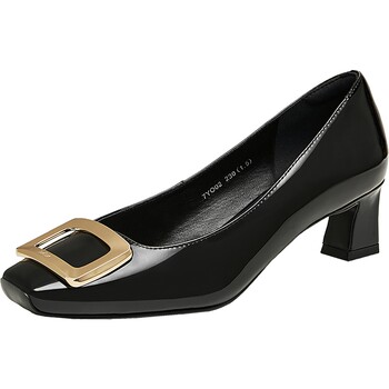 TATA/He and her commuting square buckle thick heel single shoes TATA/He and her commuting square buckle thick heel single shoes