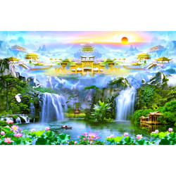 Heavenly Palace Fairyland Offering Table Wallpaper Crane Lotus Landscape Xiangyun Lotus Decorative Painting Buddhist and Taoist Fairy Hall Background Wallpaper Heavenly Palace Fairyland Offering Table Wallpaper Crane Lotus Landscape Xiangyun Lotus Decorative Painting Buddhist and Taoist Fairy Hall Background Wallpaper