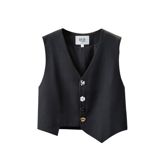 She Pool V-neck Horse Clip 2025 Autumn New Women's Fashion Irregular Hem Design Design Button Short Vest
She Pool V-neck Horse Clip 2025 Autumn New Women's Fashion Irregular Hem Design Design Button Short Vest