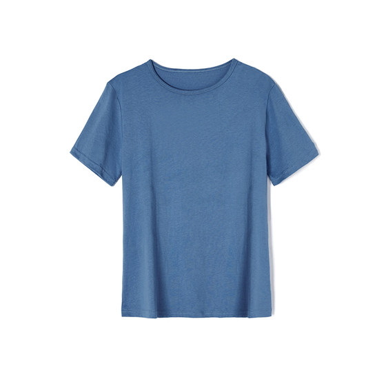 Haze blue T-shirt for women short-sleeved summer loose solid color half-sleeved top blue shoulder pure cotton 2025 new simple style
Haze blue T-shirt for women short-sleeved summer loose solid color half-sleeved top blue shoulder pure cotton 2025 new simple style