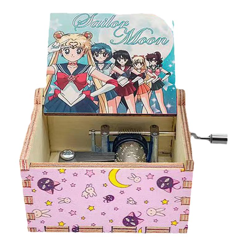 セーラームーン 木製ミュージックボックス - 手回しレトロギフト