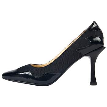 Shopping mall style slim heel temperament shallow mouth pointed toe shoes
 Shopping mall style slim heel temperament shallow mouth pointed toe shoes