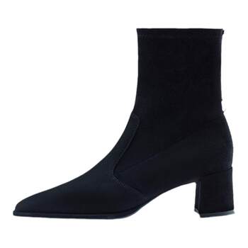 7or9 short boots women's shoes autumn and winter thick high elastic slim boots 7or9 short boots women's shoes autumn and winter thick high elastic slim boots